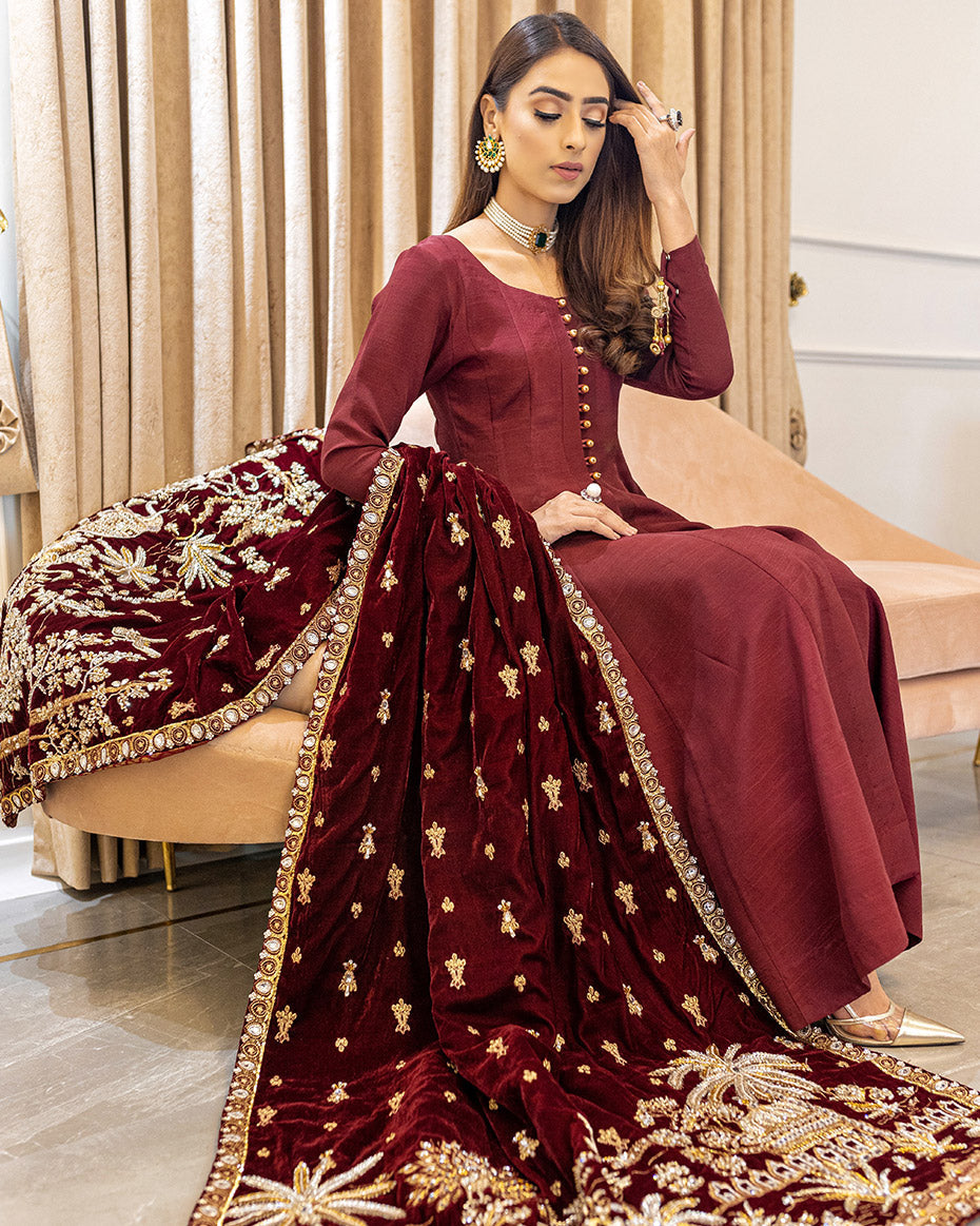 Aarzoo By Gulaal Bridal Shawl-Maral ABS-02