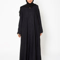 Abaya.Pk Black Basic Front-Open Abaya