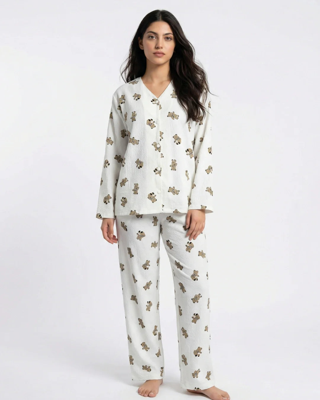 Summer Crinkled Pajama Suit - Little Teddy