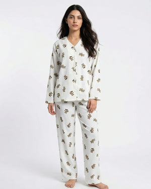 Summer Crinkled Pajama Suit - Little Teddy