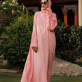 Hijabi.Pk Floral Pink Abaya