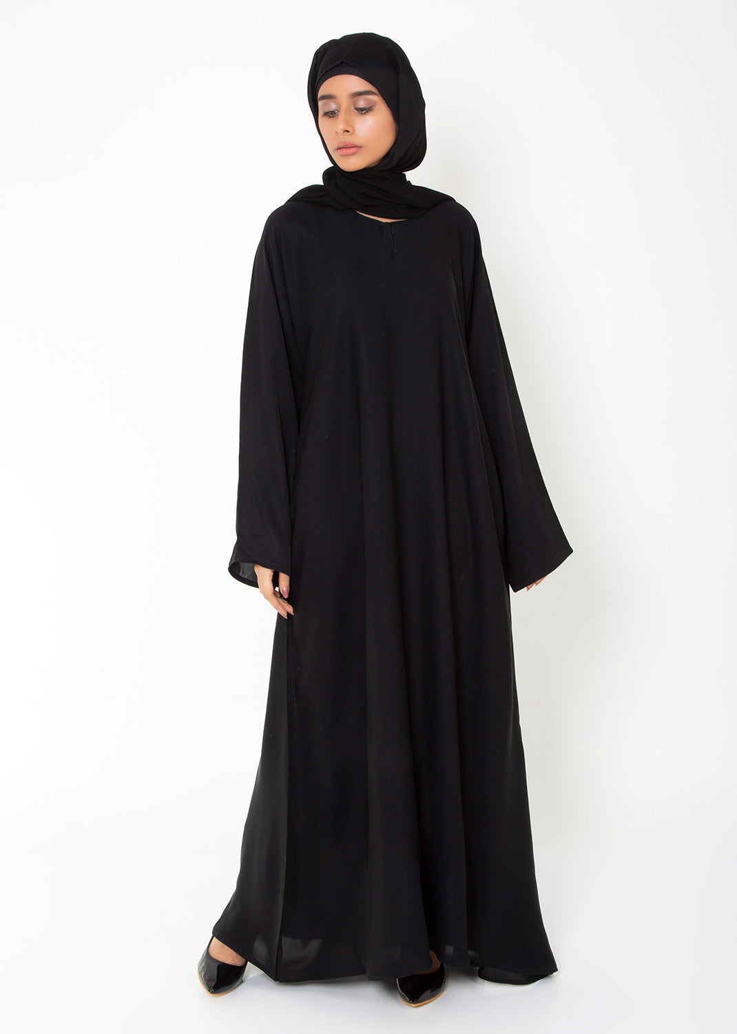 Abaya.Pk Black Basic Front-Closed Abaya