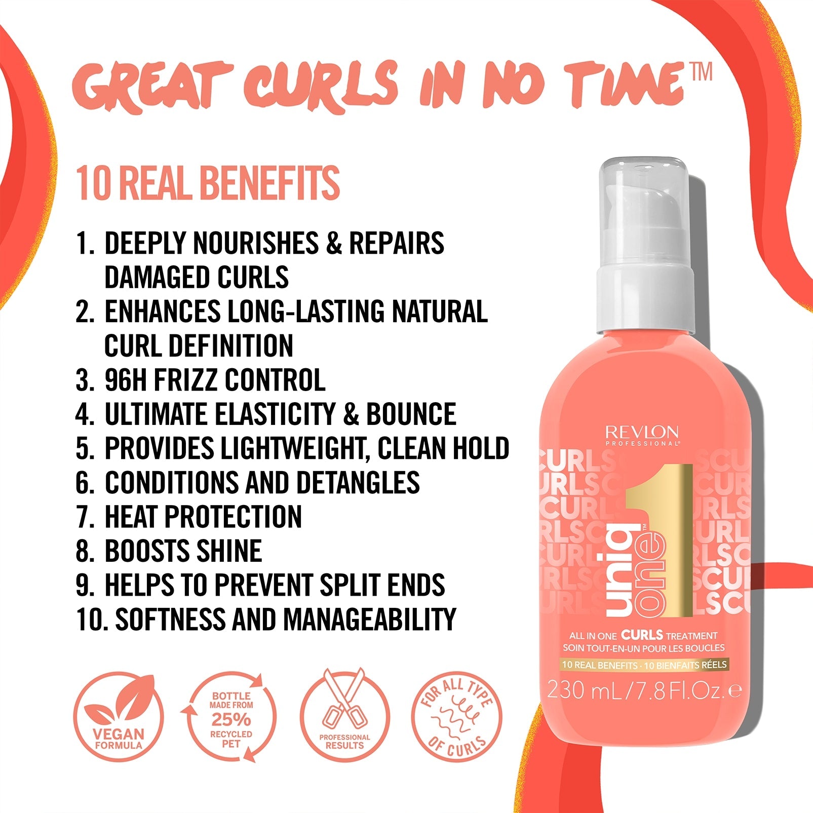Revlon - UniqONE™ All-in-One Leave-In Hair Treatment for Curls 230ml