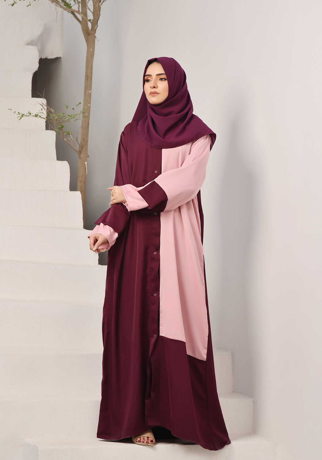 Abaya.Pk Purple Majesty and Pale Pink Abaya