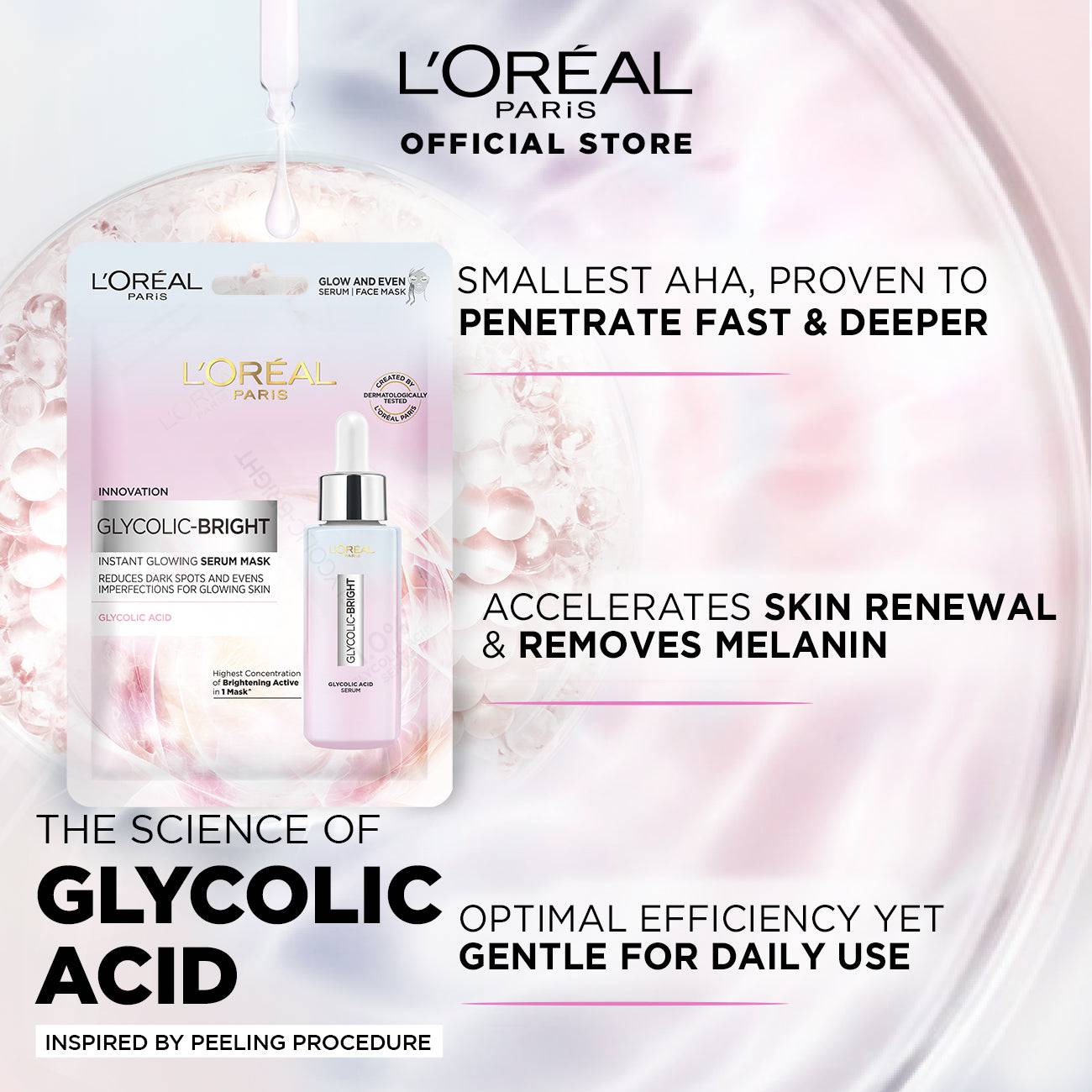 L'Oreal Paris Glycolic Bright Instant Glowing Serum Mask - My Store