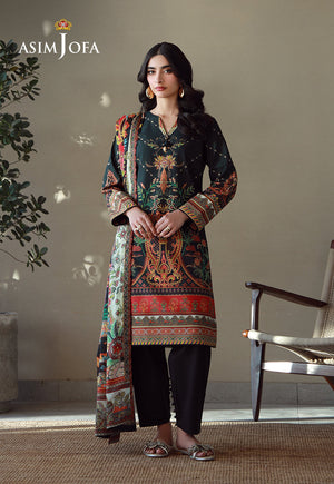 Asim Jofa Essential Pret Drop 8 Ajpb-168 Printed Arabic Lawn 3Pcs