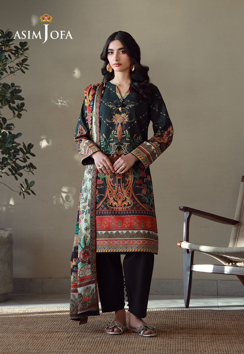 Asim Jofa Essential Pret Drop 8 Ajpb-168 Printed Arabic Lawn 3Pcs
