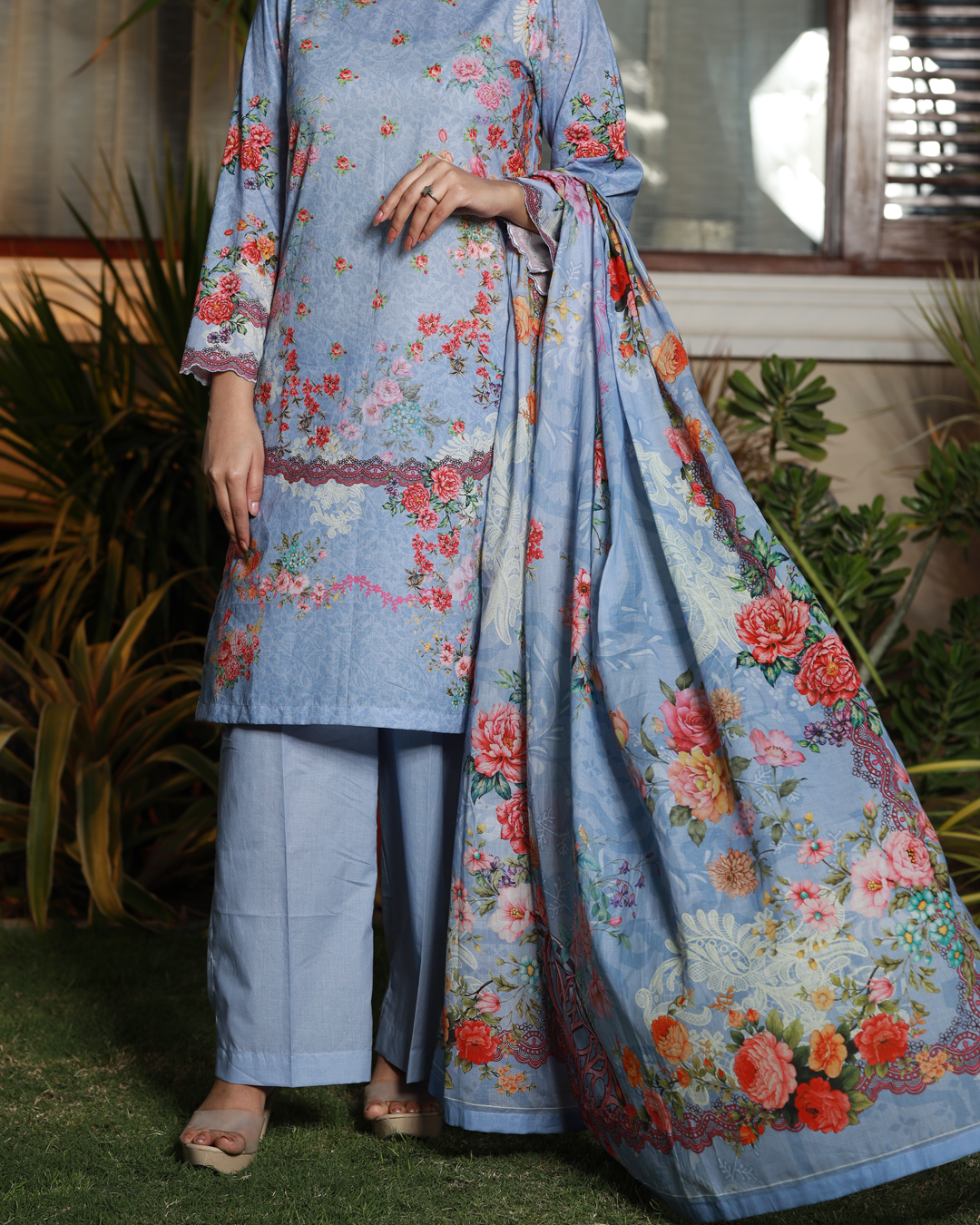 Chameli Studio-Dreamy Meadow  Lawn Digital Print 3 Piece Unstitched Suit-WRTS-0017