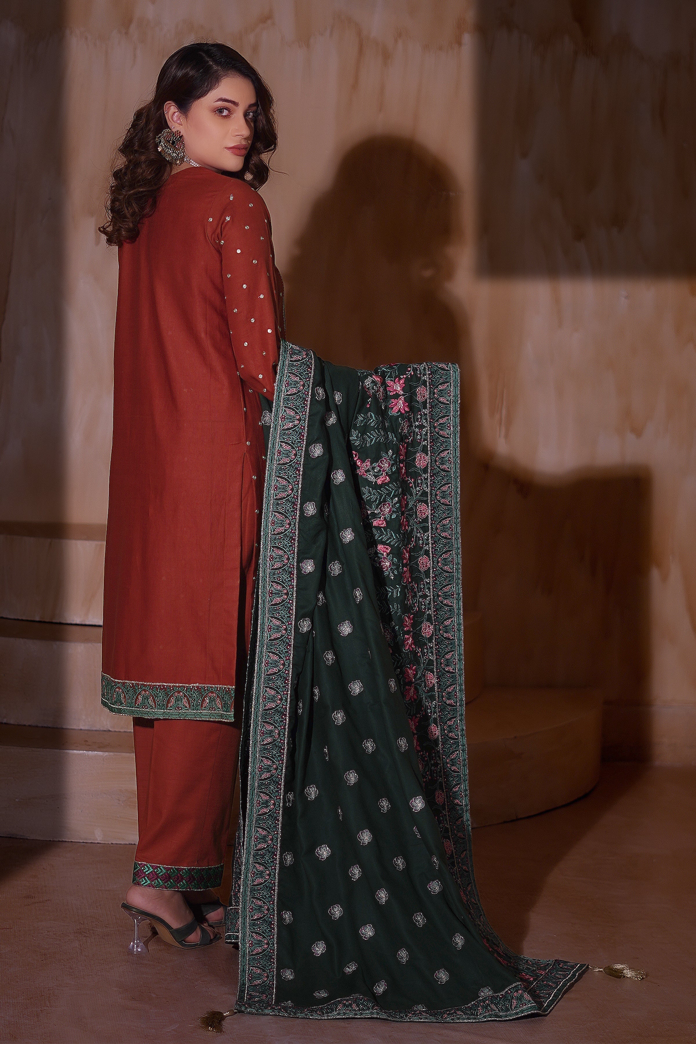 Aayra Stitched Winter Collection'2025-AY1145 - Autumn Ember 3Pc