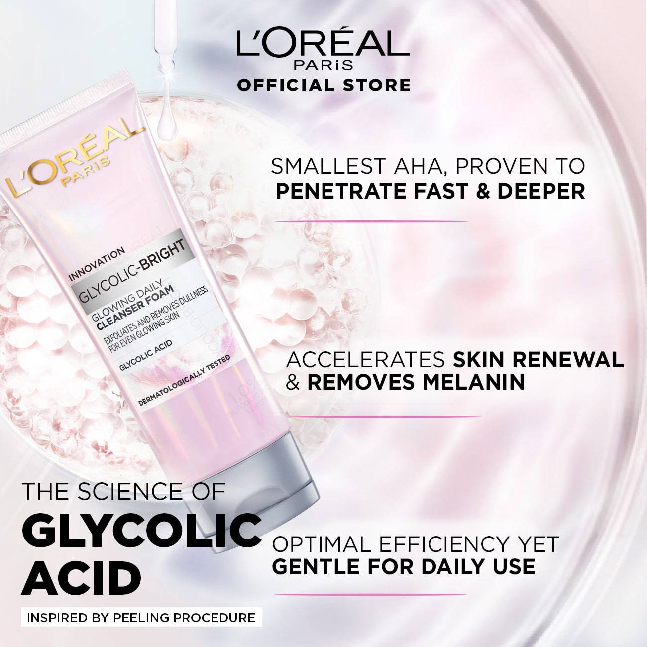 L'Oreal Paris Glycolic Bright Glowing Daily Face Wash 100ml - My Store