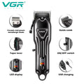 VGR V-051 Professional Hair Clipper & Salon Trimmer â€“ Digital Display, Ceramic Blades, 300-Minute Runtime, 4 Combs
