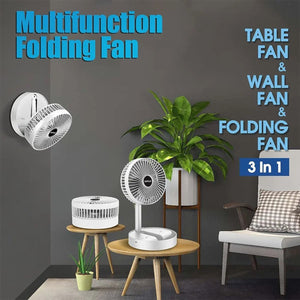 Portable Fan Rechargeable, Stand  and  Table fan Folding Telescopic  and  Adjustable Height for Office Home Outdoor Camping - My Store