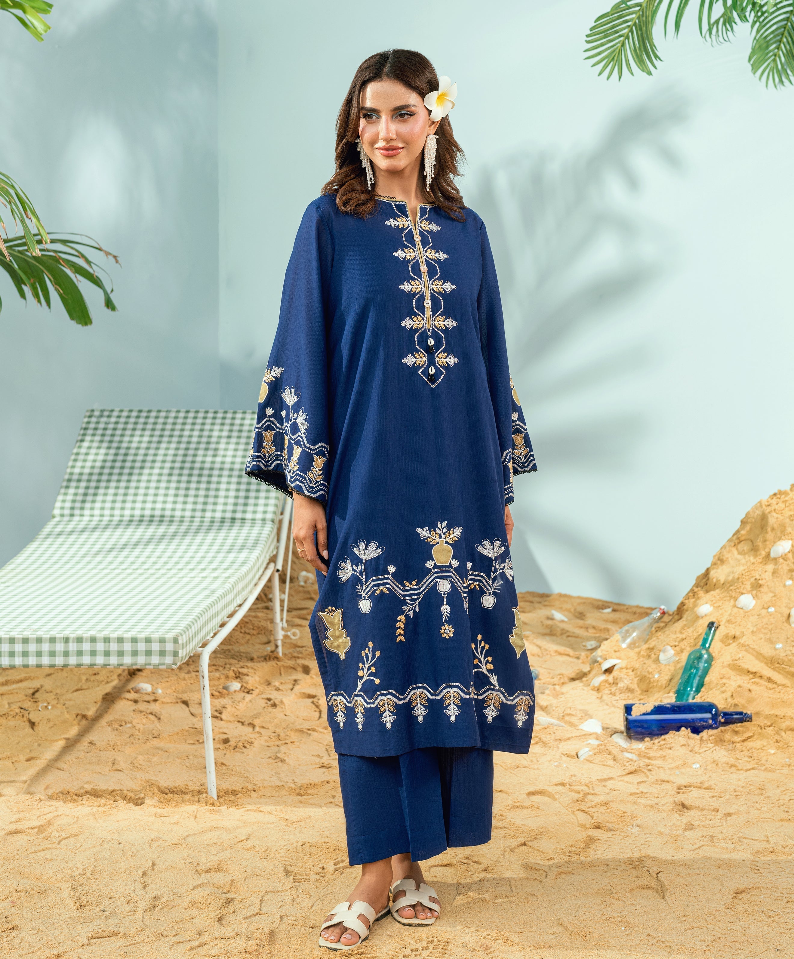 Monsoon By Kaanthaa Stitched 2 Piece Summer Suit-Storm Song