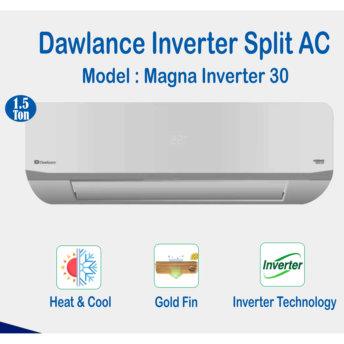 Dawlance Split AC Magna Inverter 30 Matt Silver (1.5 Ton)