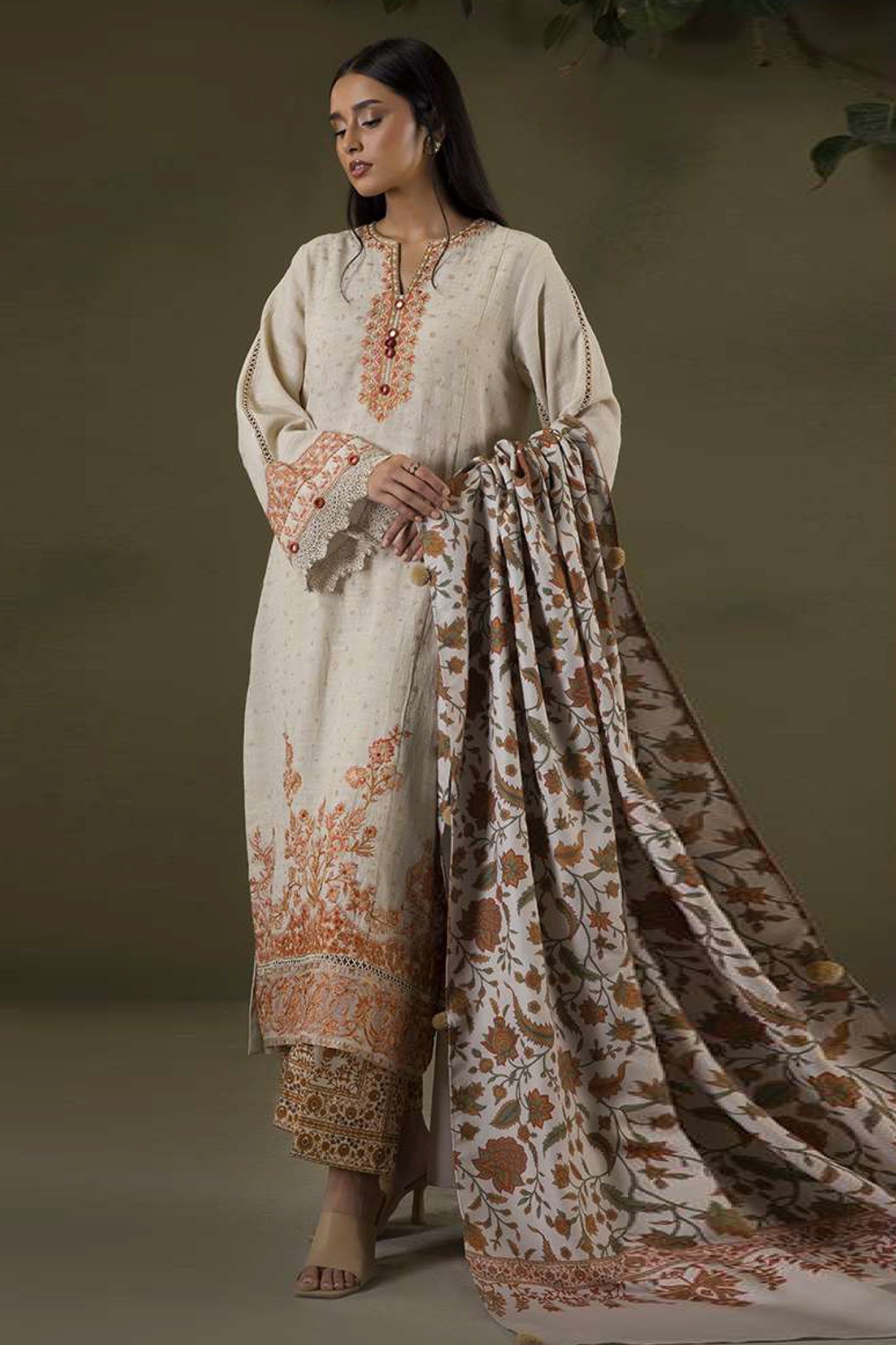 Zellbury Unstitched 3 Piece Winter Shawl Collection'2025-WUW-30235