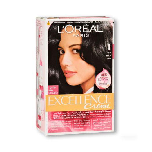 Loreal Professional Excellence Cream Hair Color, 1.0 Black