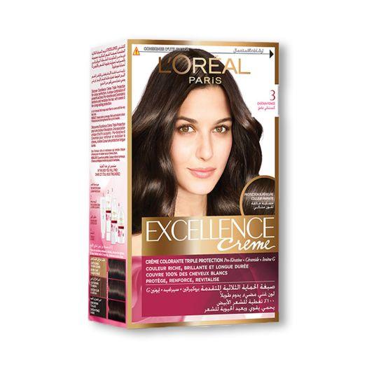 Loreal Professional Excellence Cream Hair Color - 3.0 Dark Brown