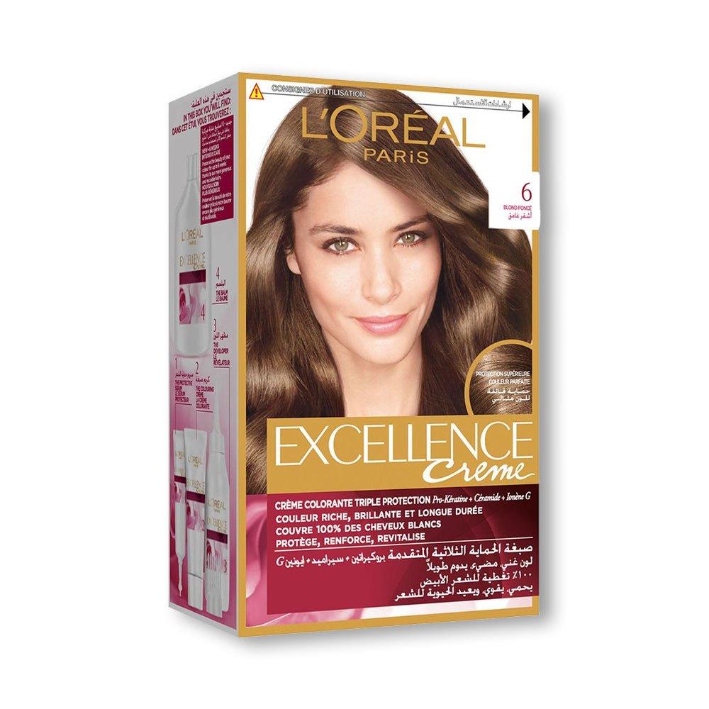 Loreal Professional Triple Protection Excellence Cream Hair Color 6 Dark Blonde