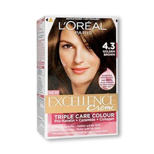 Loreal Professional Excellence Cream Hair Color 4.3 Golden Brown