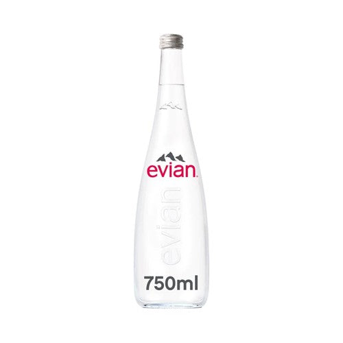 Evian Mineral Water Glass Bottle 75cl