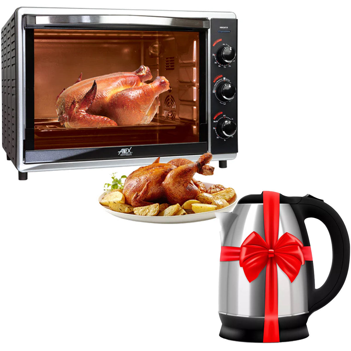 AG-3070 Deluxe Oven Toaster + Premium Electric Kettle - Snapcart.pk