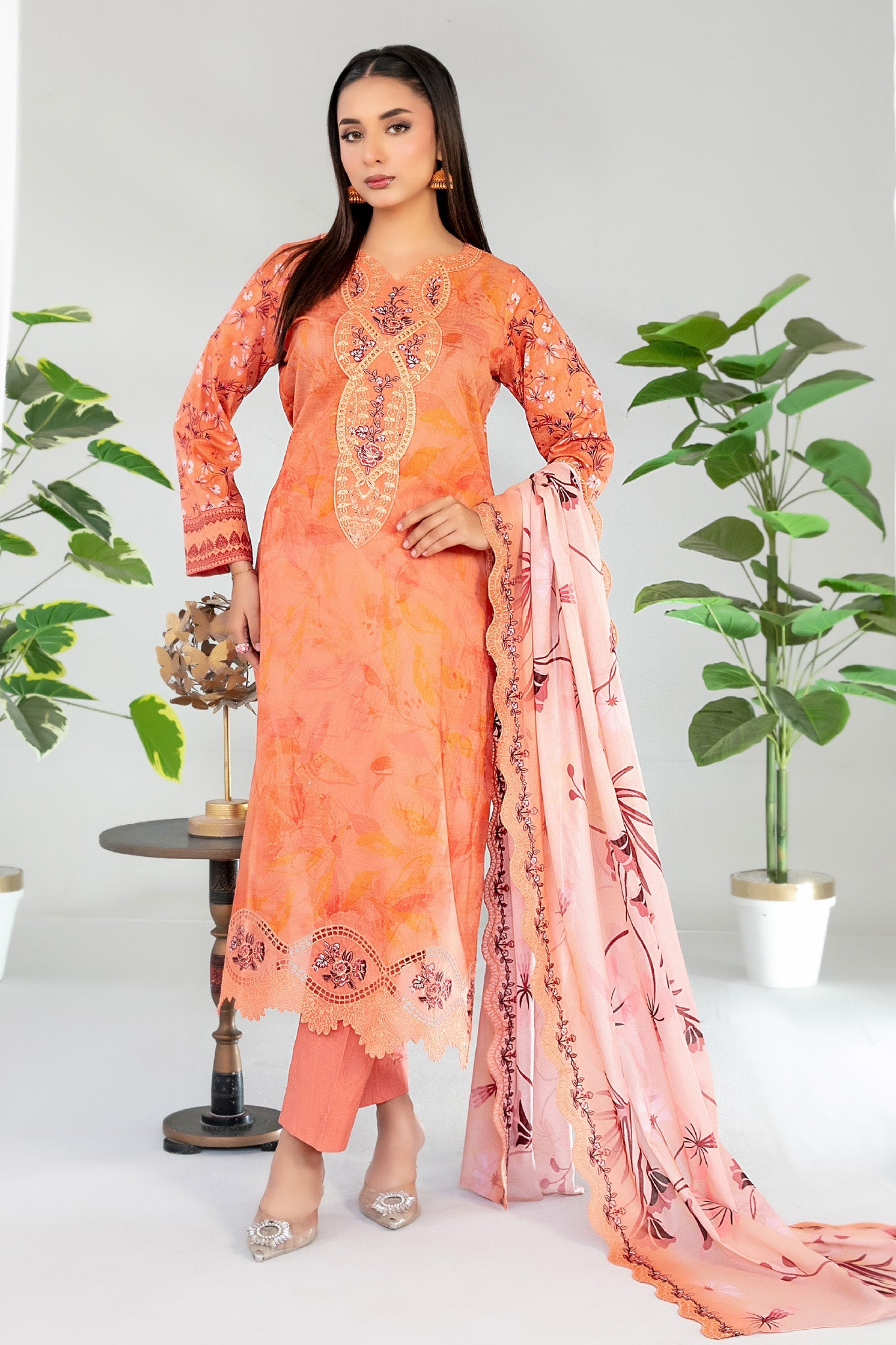 Teyana By Tawakkal Unstitched 3 Piece Emb Lawn Suit-D-3080
