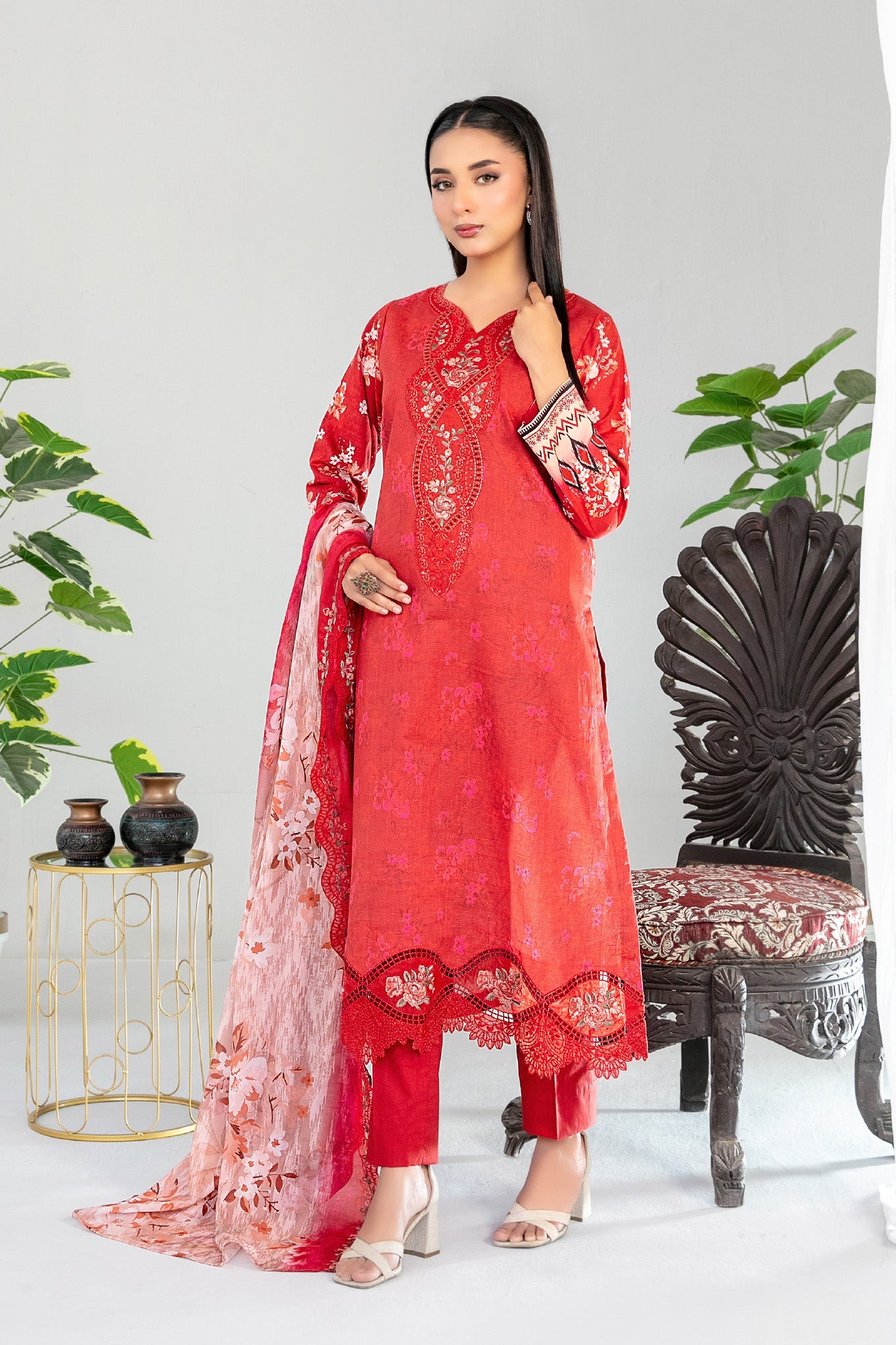 Teyana By Tawakkal Unstitched 3 Piece Emb Lawn Suit-D-3082