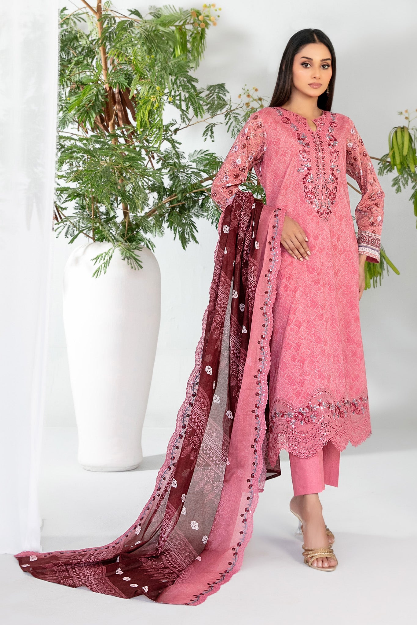 Teyana By Tawakkal Unstitched 3 Piece Emb Lawn Suit-D-3086
