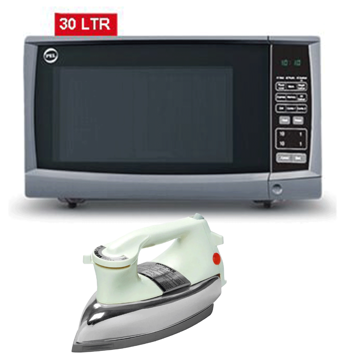 PEL 30L PMO-30BG Grill Microwave Oven + Premium Iron - Snapcart.pk