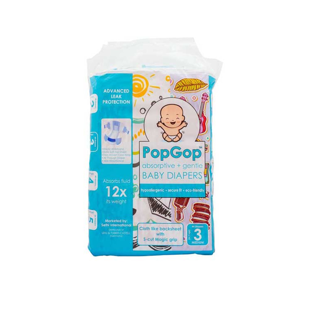 Pop Gop Baby Diapers Medium 3 44s - Snapcart.pk