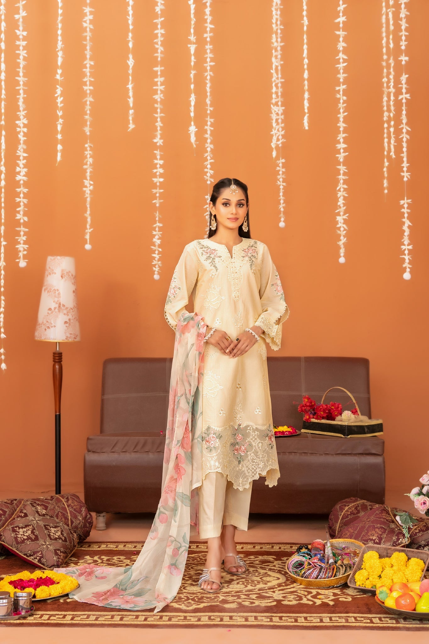 Chaashni By Tawakkal Stitched 3 Piece Eid Fancy Emb Lawn Vol-02 Suit-D-3135