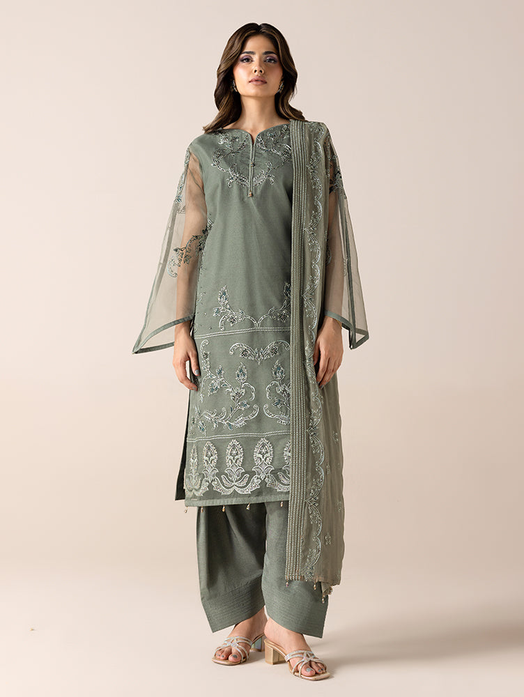 AURAPRET By Zebtan Stitched 3 Piece Luxury Formals Suit-Aurapret-06 | 3 Piece Embroidered Organza Suit