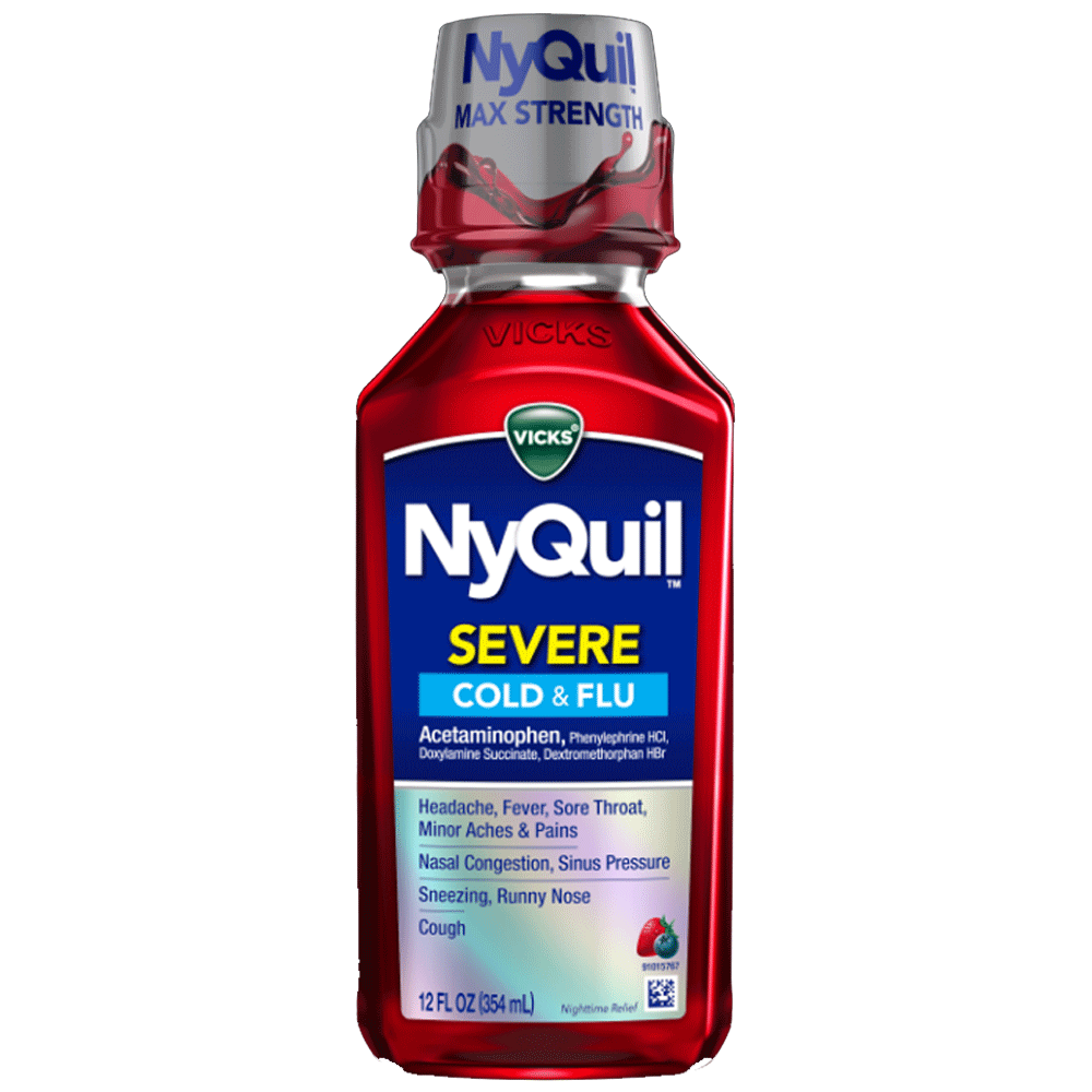 Vicks Nyquil Severe Cold & Flu Syrup Red 354ml