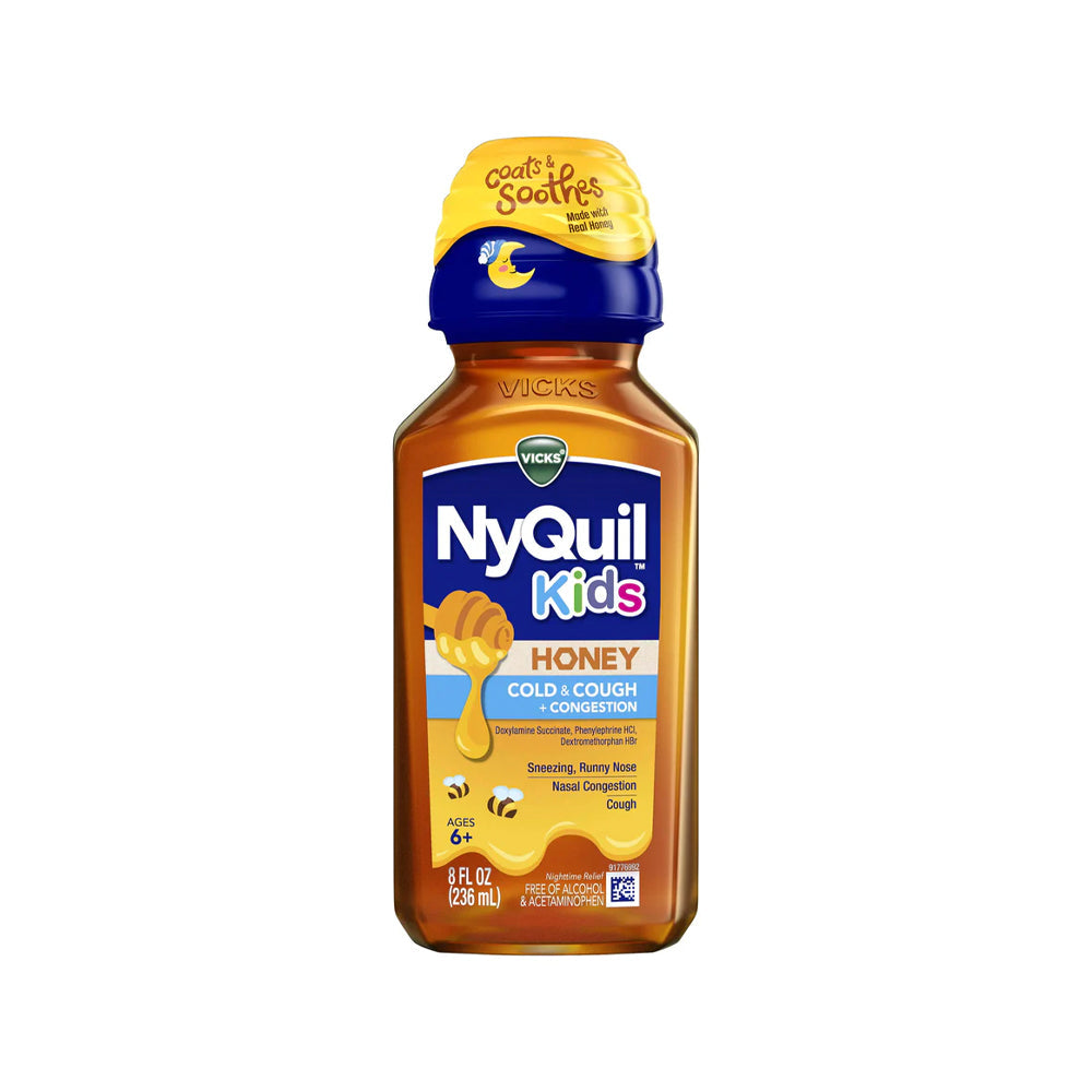 Vicks Nyquill Kids Honey Cold+cough+congestion Syrup 236ml - Snapcart.pk