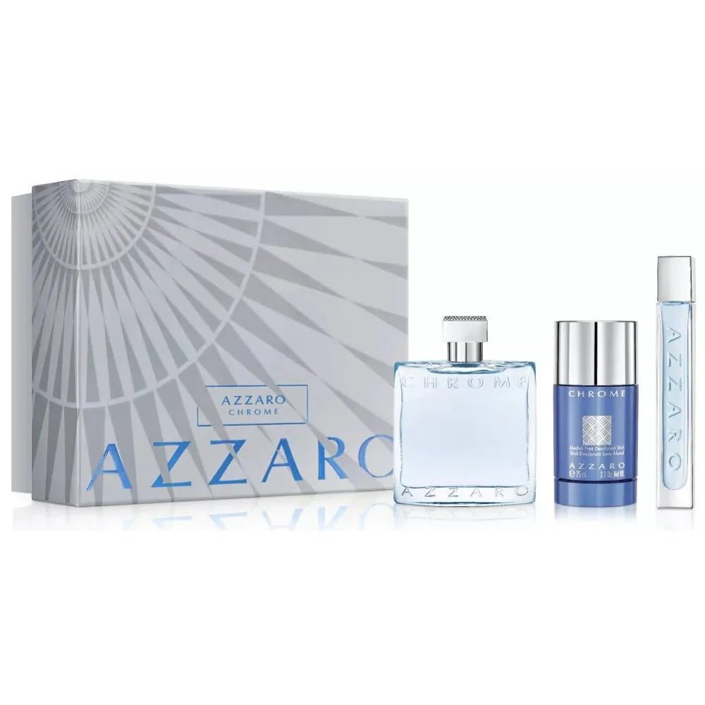 Azzaro Chrome Gift Set EDT 100Ml+EDT 15Ml+Deo Stick 75Ml