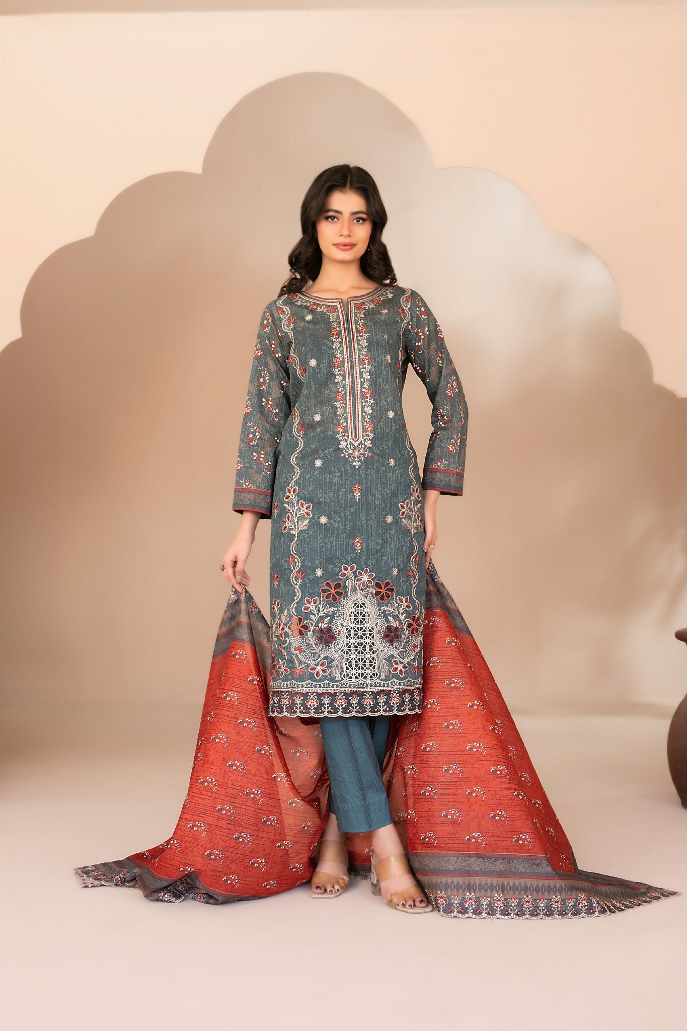 Ohana By Tawakkal Unstitched 3 Piece Emb Lawn Suit-D-3361