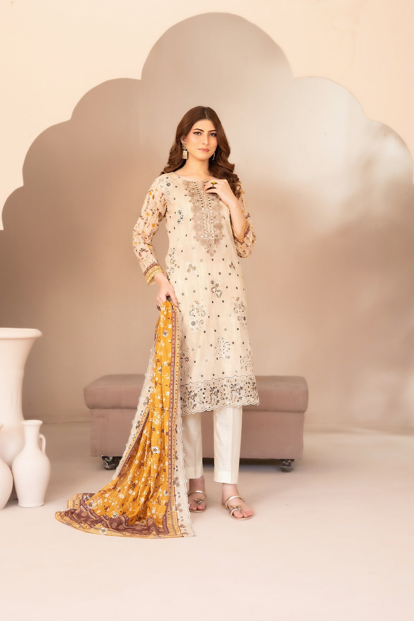 Ohana By Tawakkal Unstitched 3 Piece Emb Lawn Suit-D-3368