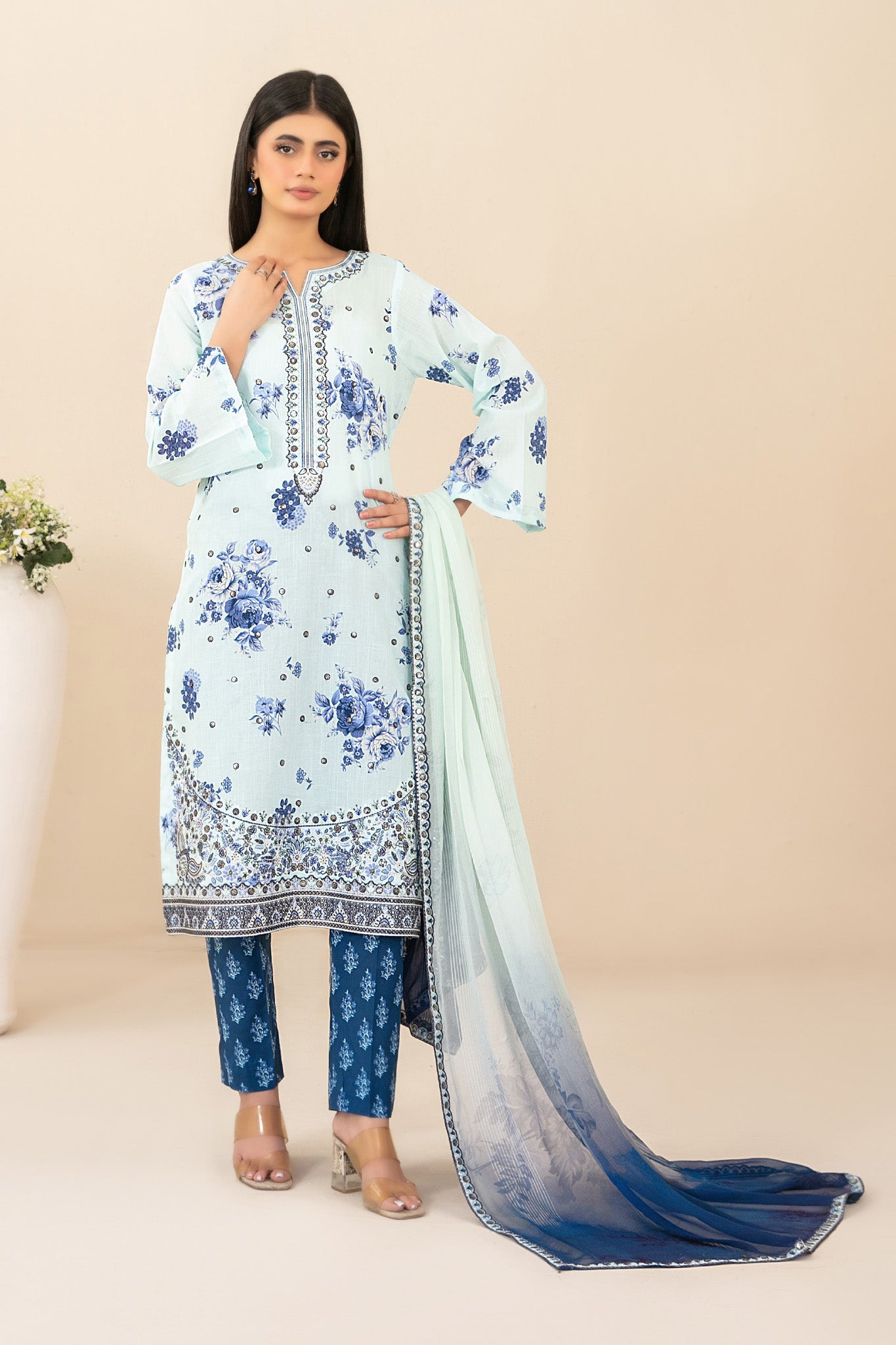 Zahlia By Tawakkal Unstitched 3 Piece Emb Lawn Suit-D-3372