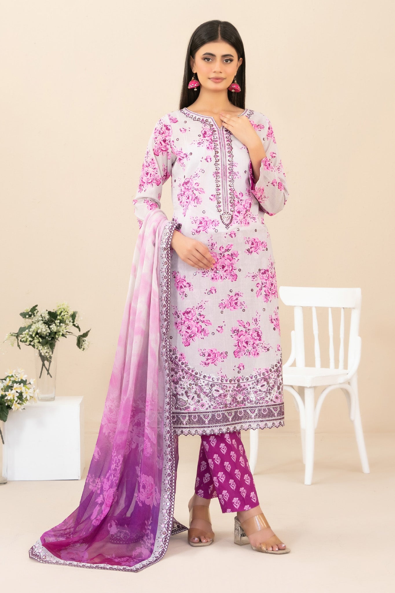 Zahlia By Tawakkal Unstitched 3 Piece Emb Lawn Suit-D-3373