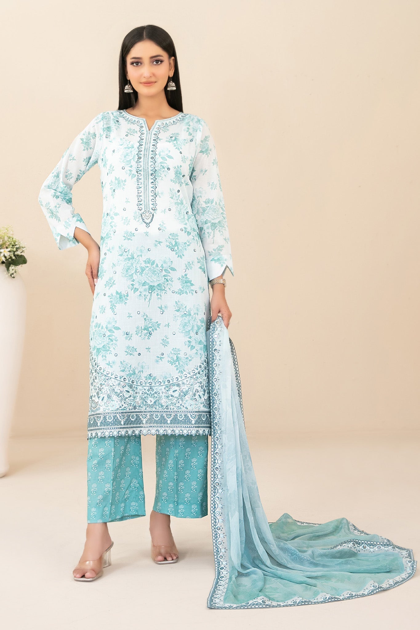 Zahlia By Tawakkal Unstitched 3 Piece Emb Lawn Suit-D-3377