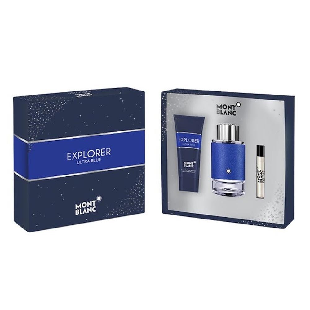 Mont Blanc Men Explorer Ultra Blue Edp 100Ml + Edp 7.5Ml + Shower Gell 100Ml