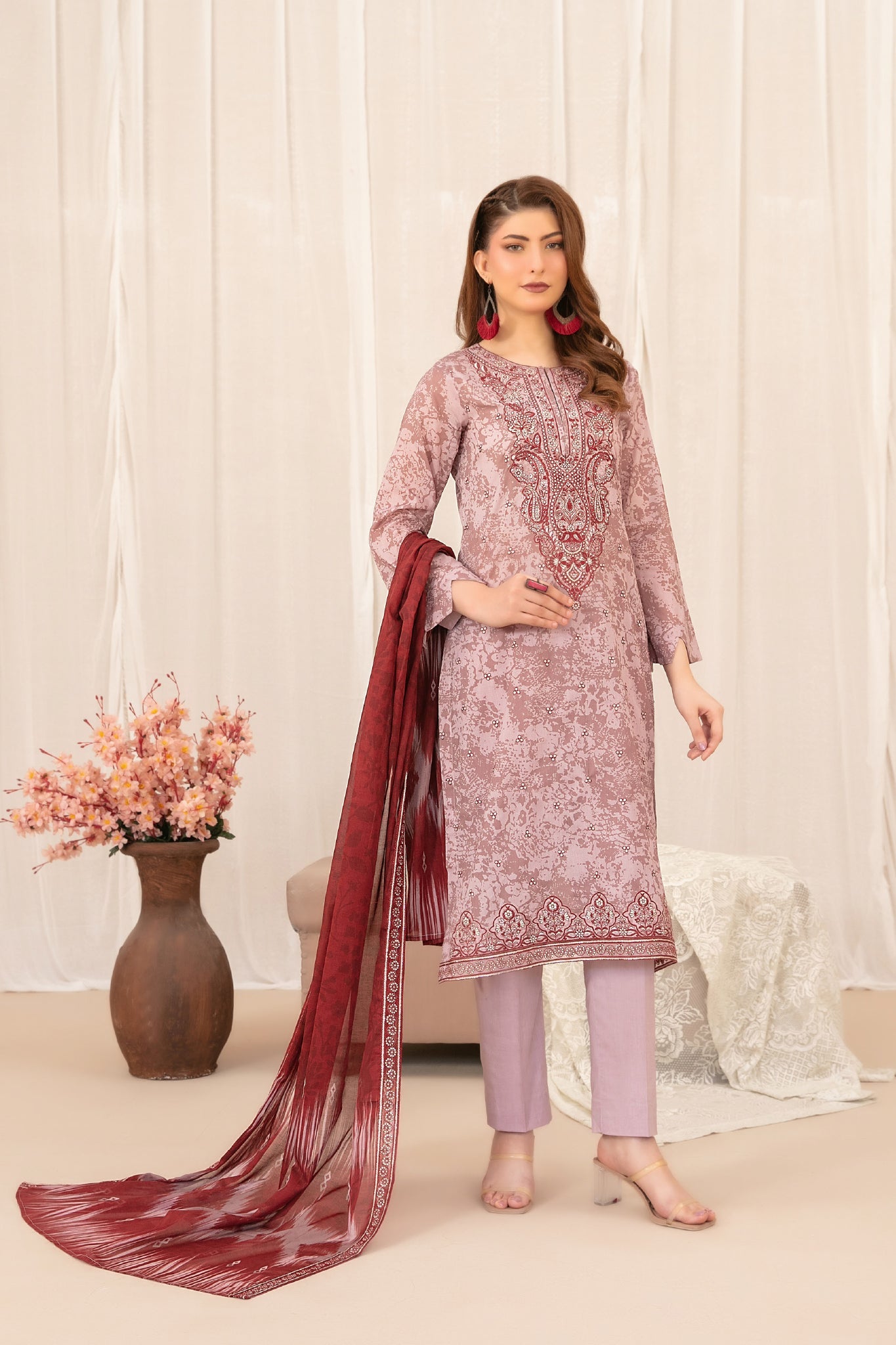 Saniyah by Tawakkal Unstitched 3 Piece Emb Lawn Suit-D-3426