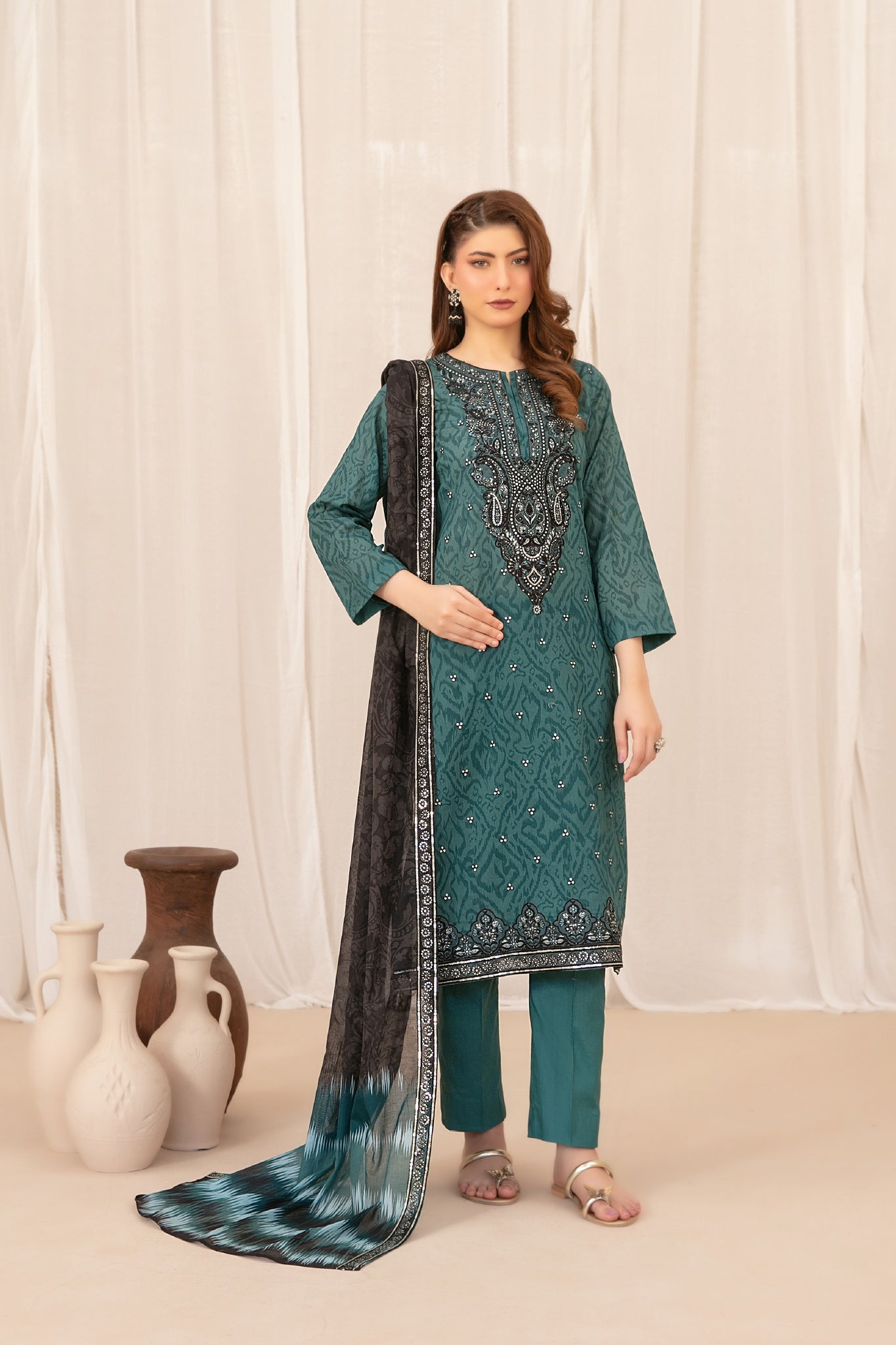 Saniyah by Tawakkal Unstitched 3 Piece Emb Lawn Suit-D-3427