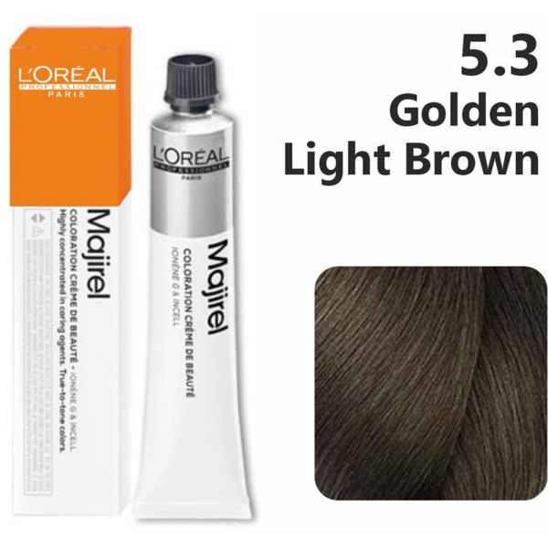 Loreal Majirel 5.3 Light Golden Brown Hair Colour 50ml - Snapcart.pk