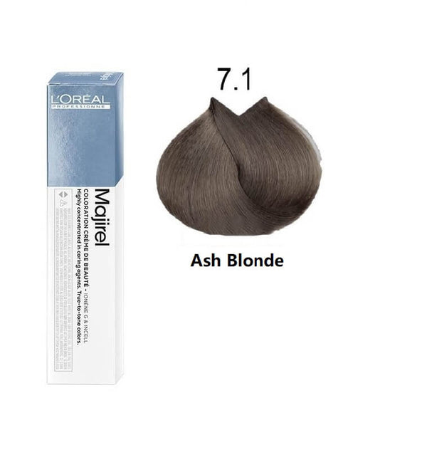 Loreal Majirel 7.1 Ash Blonde Hair Colour 50ml - Snapcart.pk