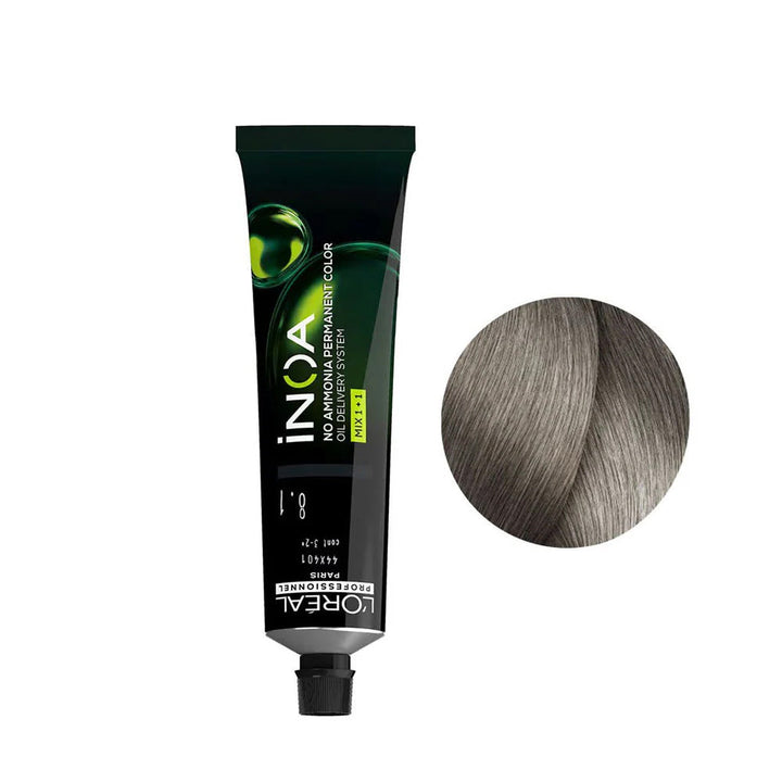 Loreal Inoa Permanent 8.1 Light Ash Blonde Hair Colour 60g - Snapcart.pk