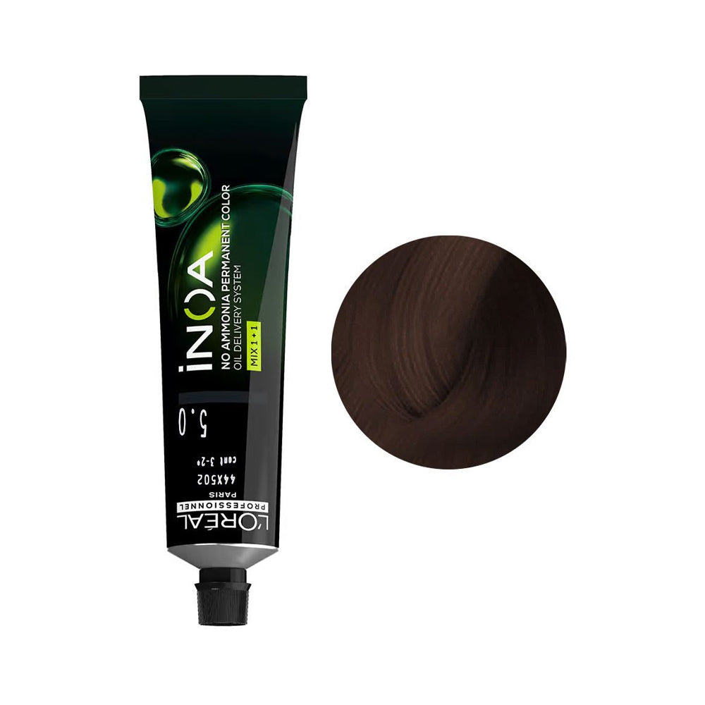 Loreal Inoa Permanent Hair Color 5.0 Fundamental Deep Cover Light Brown 60g - Snapcart.pk