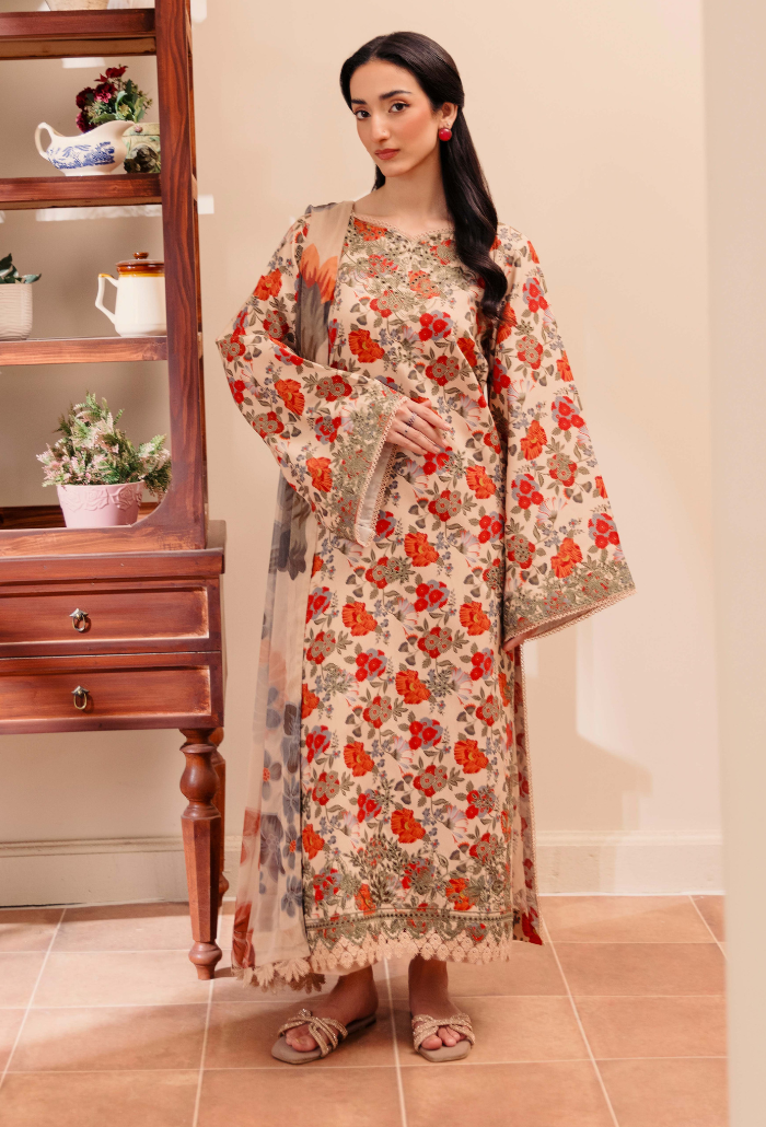 Miral By Humdum Unstitched 3 Piece Digital Printed Viscose Winter Suit-D03