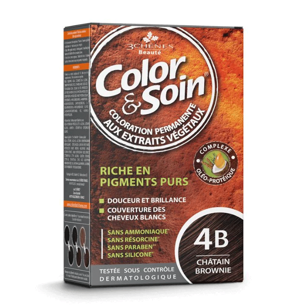 Color & Soin Permanent Hair Dye 4B Brownie Chestnut 135ml
