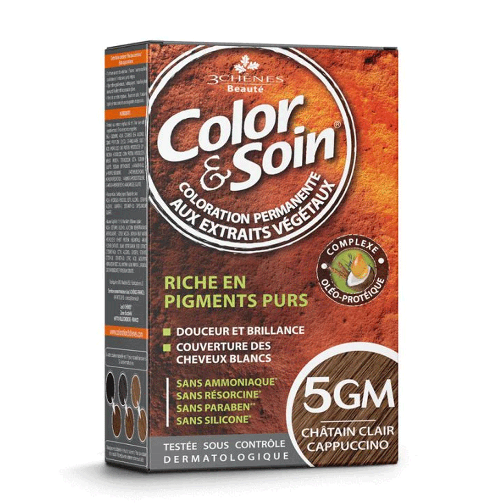 Color & Soin Permanent Hair Dye 5GM Cappuccino Light Chestnut 135ml